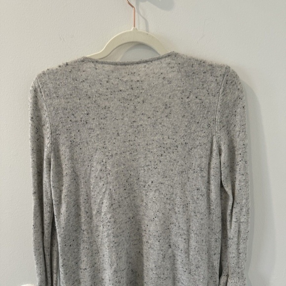 Anthropologie Moth Small Wool Cashmere Speckled Gray Cardigan Duster Bell Sleeve - Picture 6 of 6
